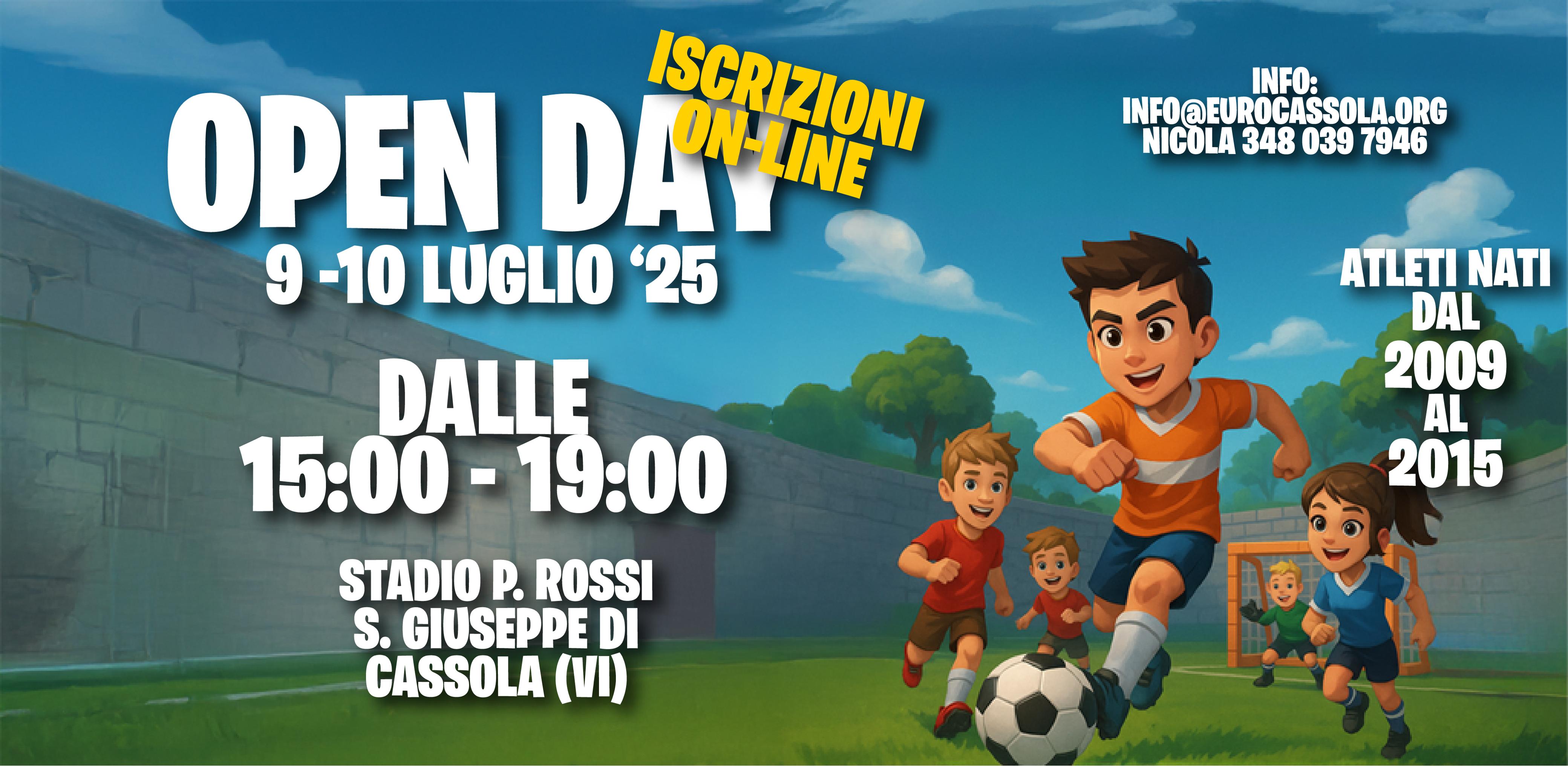 Riservato alle annate 2009-10-11-12-13-14-15 Clicca su Open Day Luglio 2025